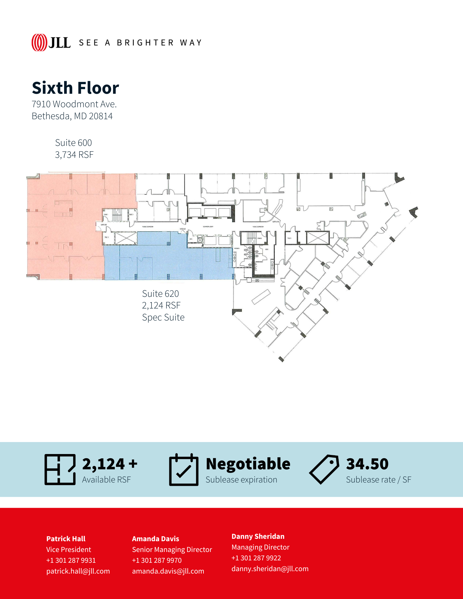 7910 Woodmont Ave, Bethesda, MD à louer Plan d’étage– Image 1 sur 2