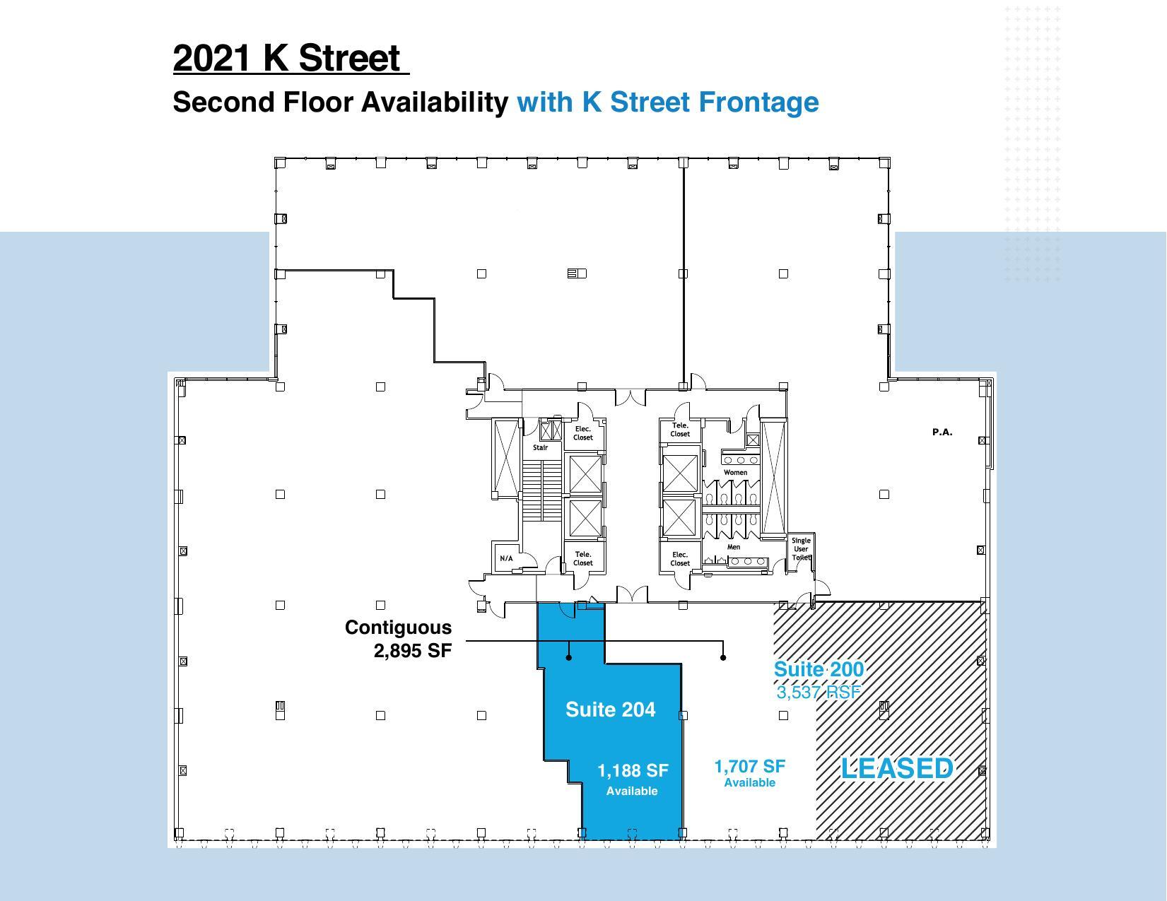 2021 K St NW, Washington, DC à louer Plan d’étage– Image 1 sur 1