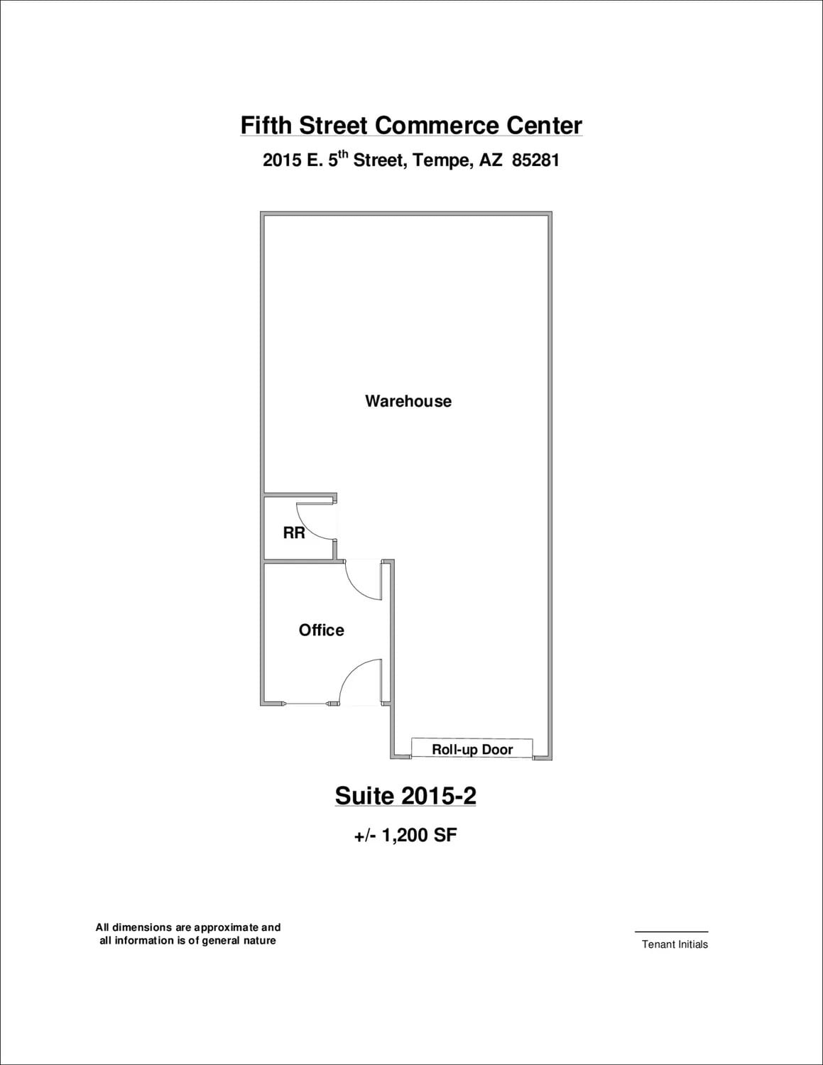 2009 E 5th St, Tempe, AZ à louer Plan d’étage– Image 1 sur 1