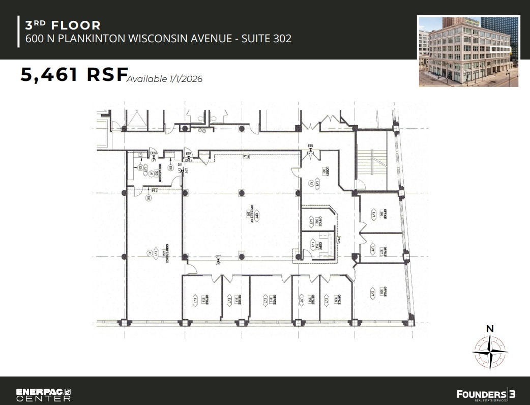 600 N Plankinton Ave, Milwaukee, WI à louer Plan d’étage– Image 1 sur 1