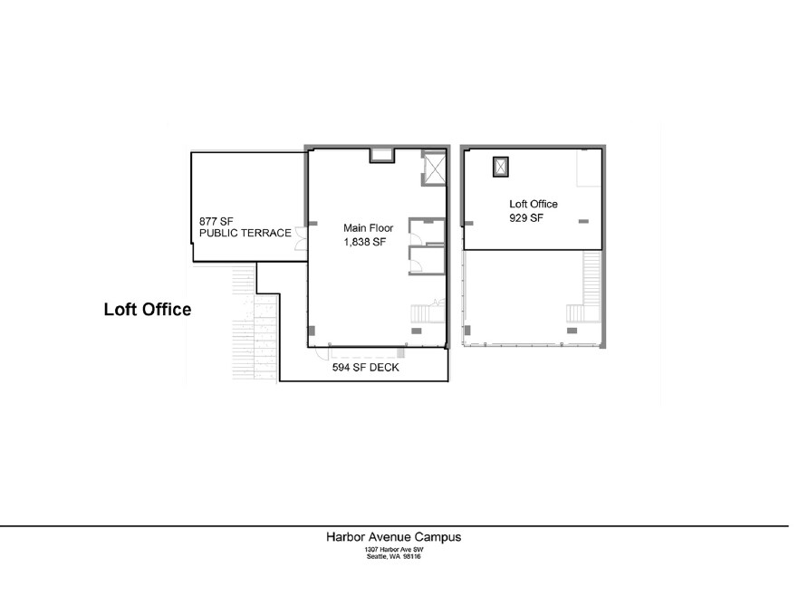 1307 Harbor Ave SW, Seattle, WA à louer Plan d’étage– Image 1 sur 1