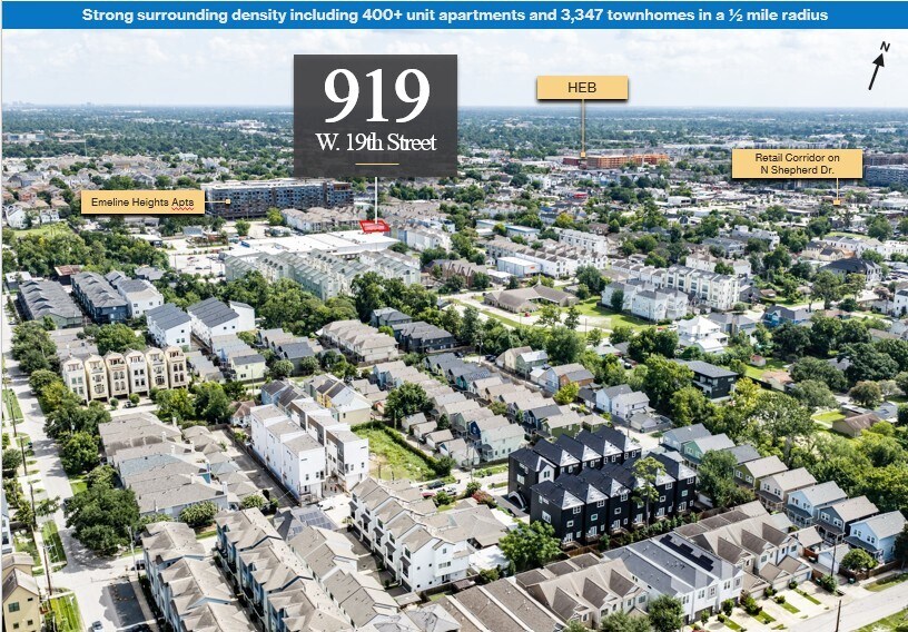 919 W 19th St, Houston, TX à vendre - Aérien – Image 2 sur 3