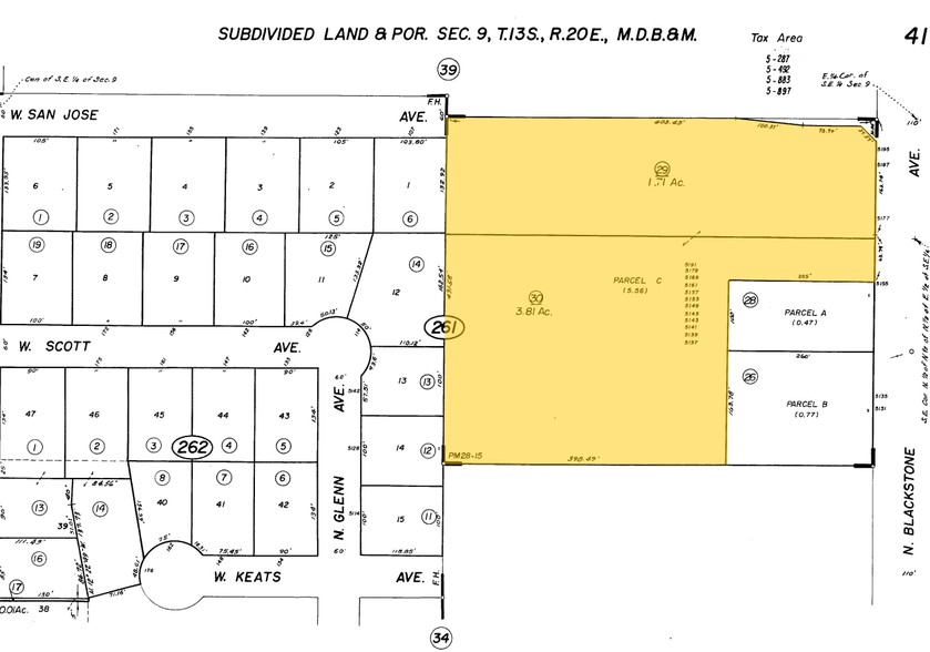 5125-5179 N Blackstone Ave, Fresno, CA à louer - Plan cadastral – Image 3 sur 4