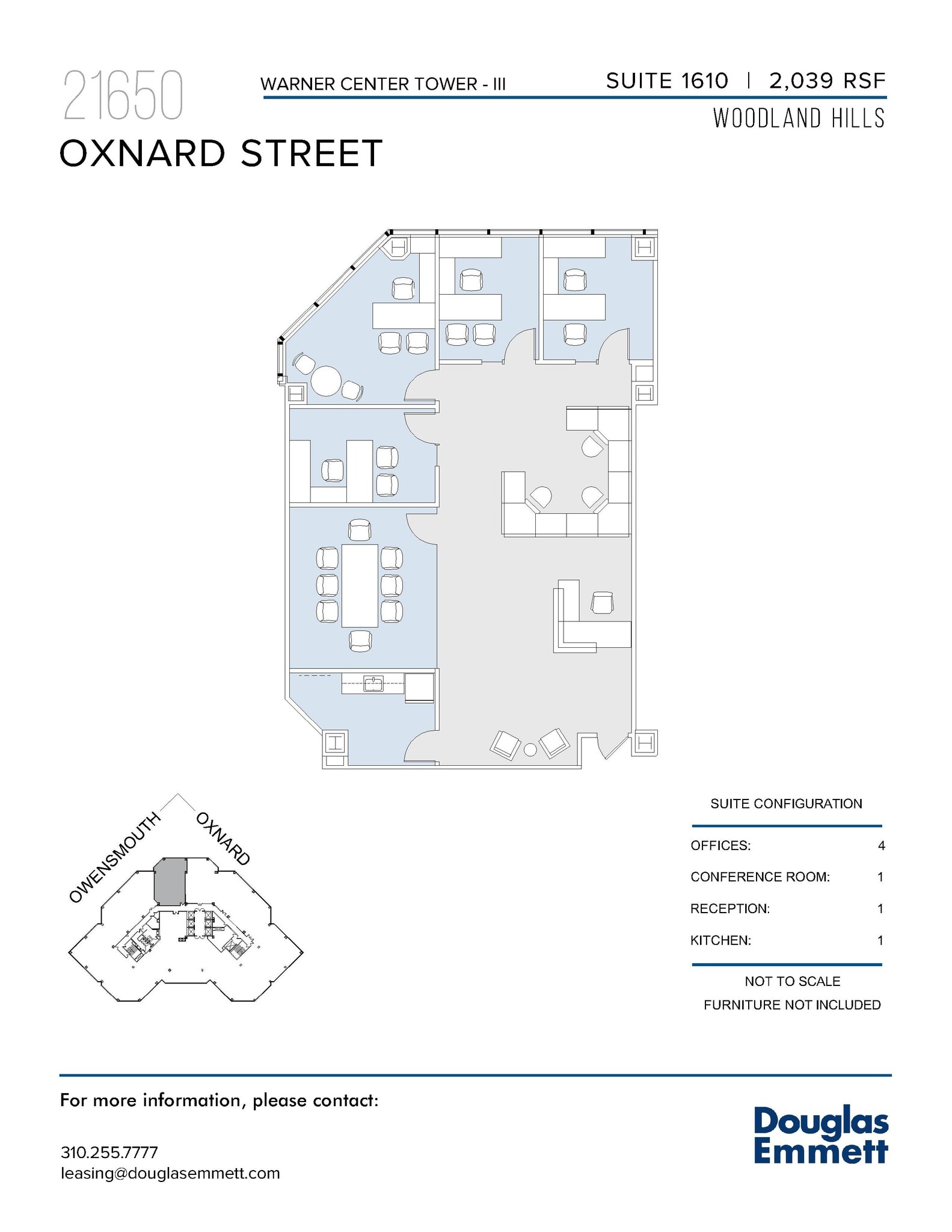 21650 Oxnard St, Woodland Hills, CA à louer Plan d’étage– Image 1 sur 1