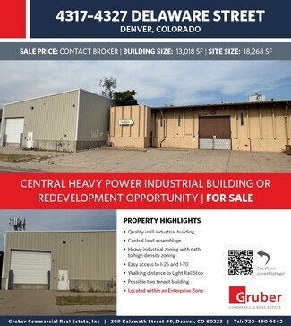 Plus de détails pour 4327 Delaware St, Denver, CO - Industriel/Logistique à vendre