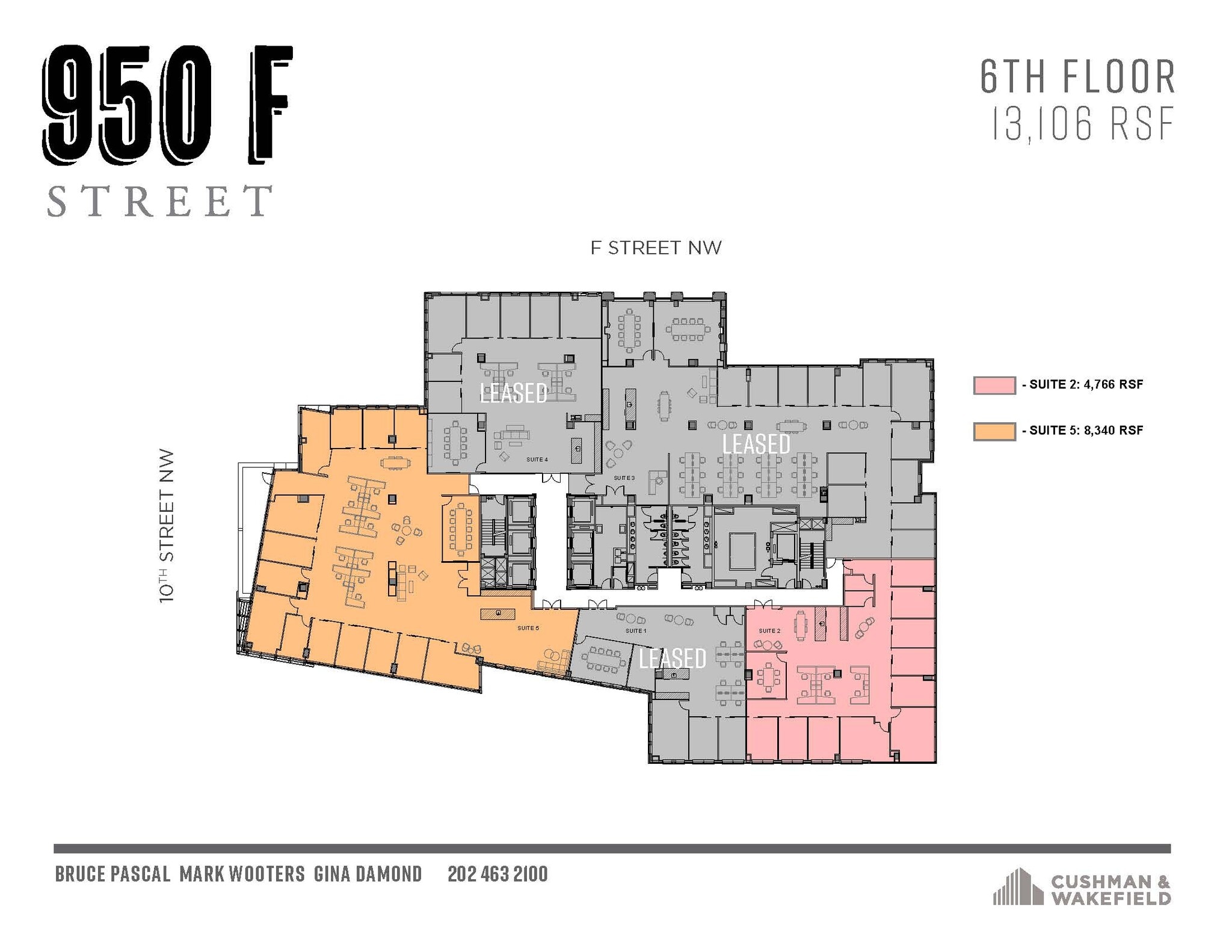 950 F St NW, Washington, DC à louer Plan d’étage– Image 1 sur 12