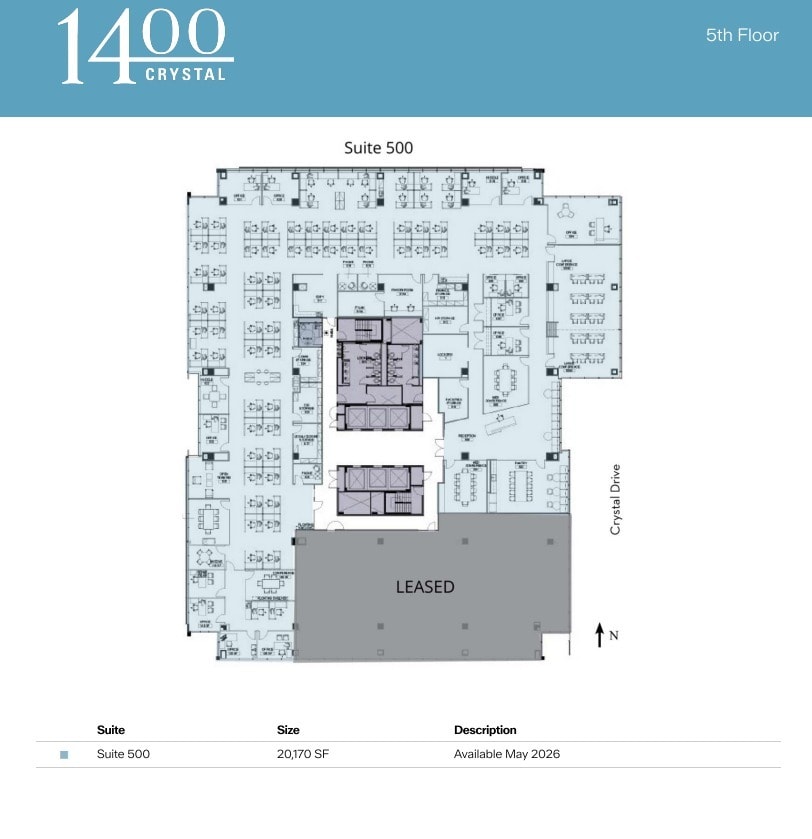1400 Crystal Dr, Arlington, VA à louer Plan d’étage– Image 1 sur 1