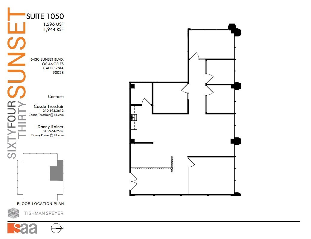 6430 W Sunset Blvd, Los Angeles, CA à louer Plan d’étage– Image 1 sur 1