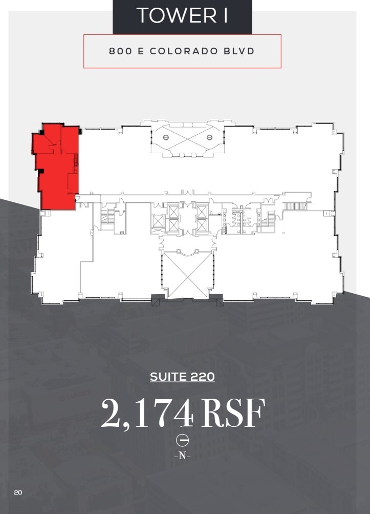 800 E Colorado Blvd, Pasadena, CA à louer Plan d’étage– Image 1 sur 4