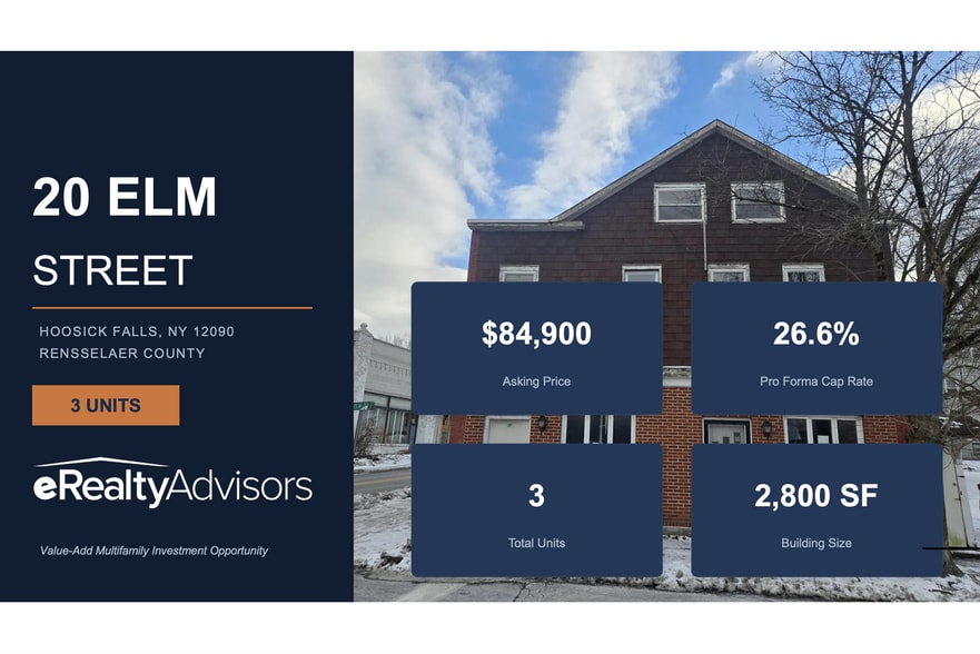 20 Elm St, Hoosick Falls, NY à vendre - Photo principale – Image 1 sur 9