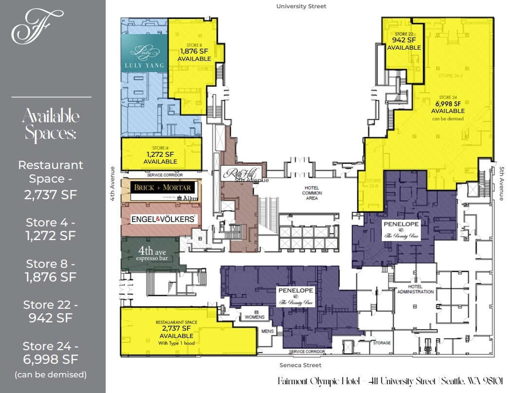 411 University St, Seattle, WA à louer Plan d’étage– Image 1 sur 1
