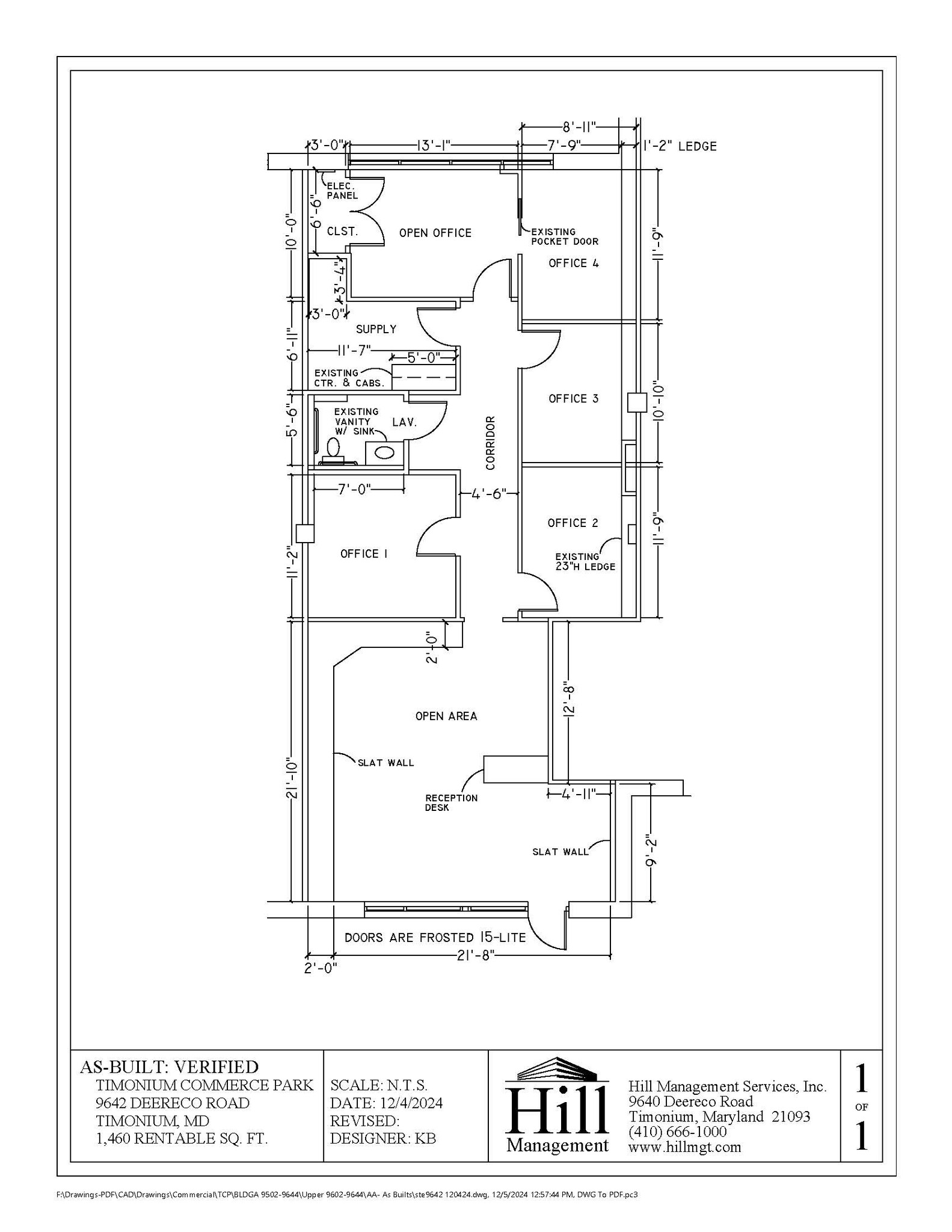 9554-9596 Deereco Rd, Timonium, MD à louer Plan d’étage– Image 1 sur 1