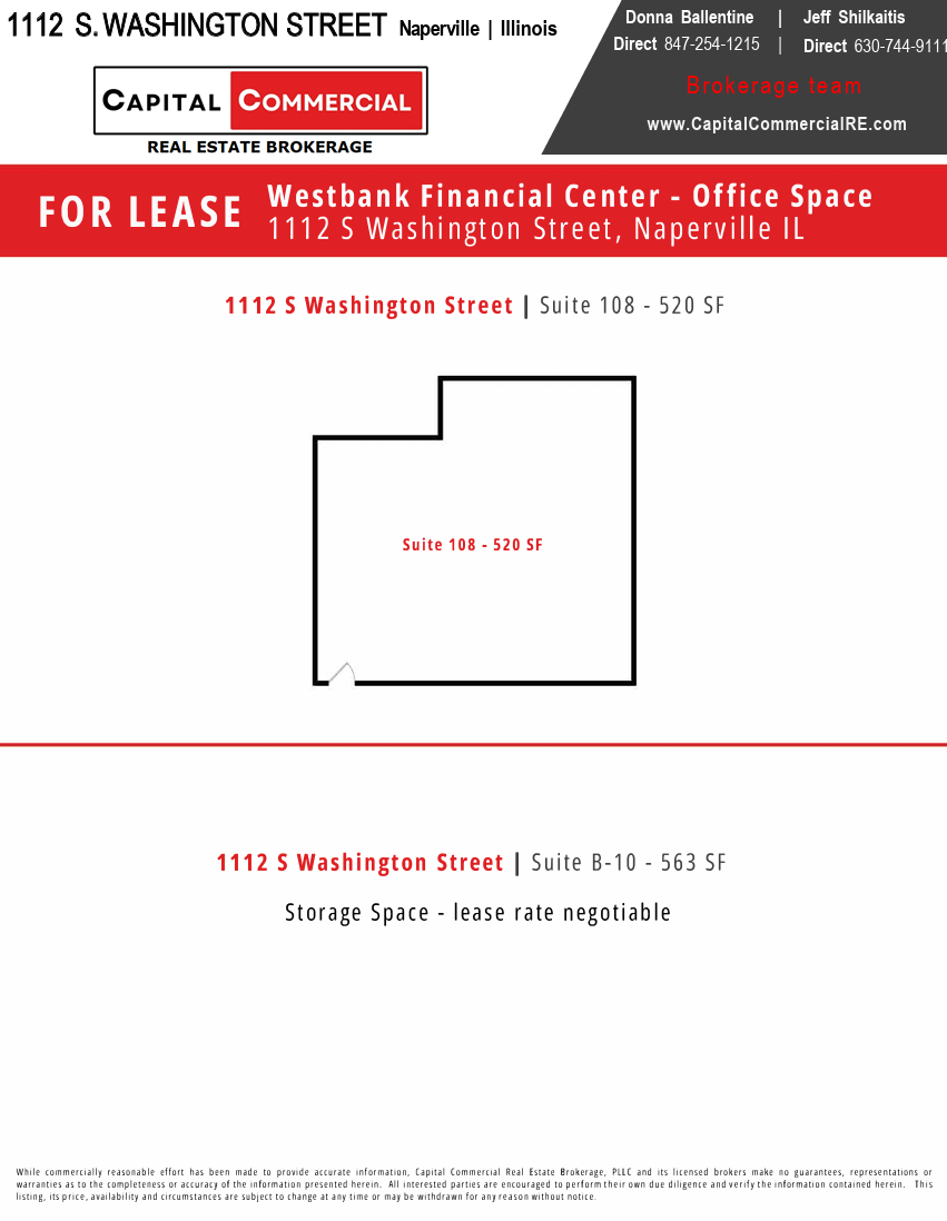 1112 S Washington St, Naperville, IL à louer Plan d’étage– Image 1 sur 1