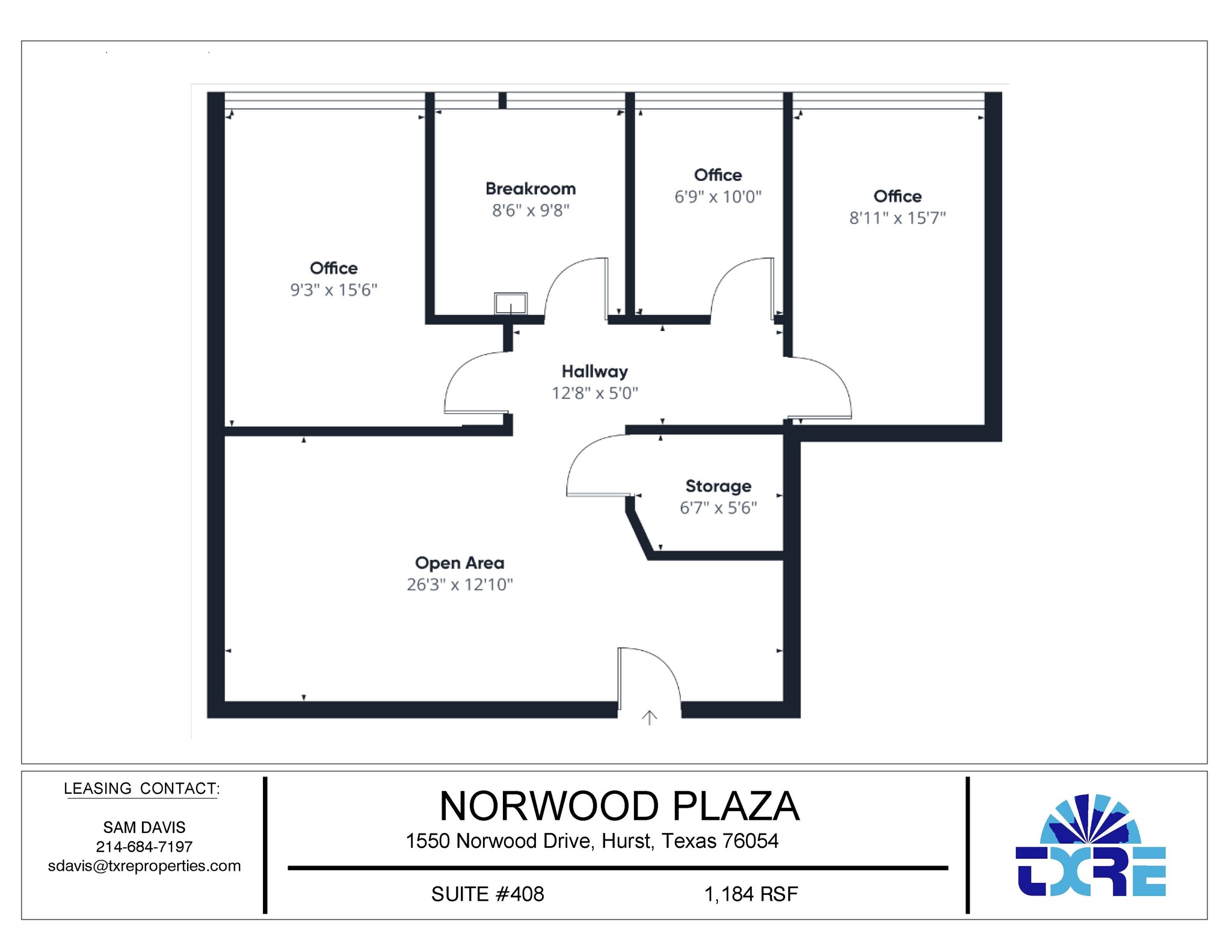 1550 Norwood Dr, Hurst, TX à louer Plan d’étage– Image 1 sur 1