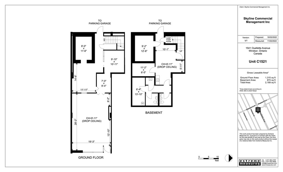 1519 Ouellette Ave, Windsor, ON à louer - Plan de site – Image 2 sur 2