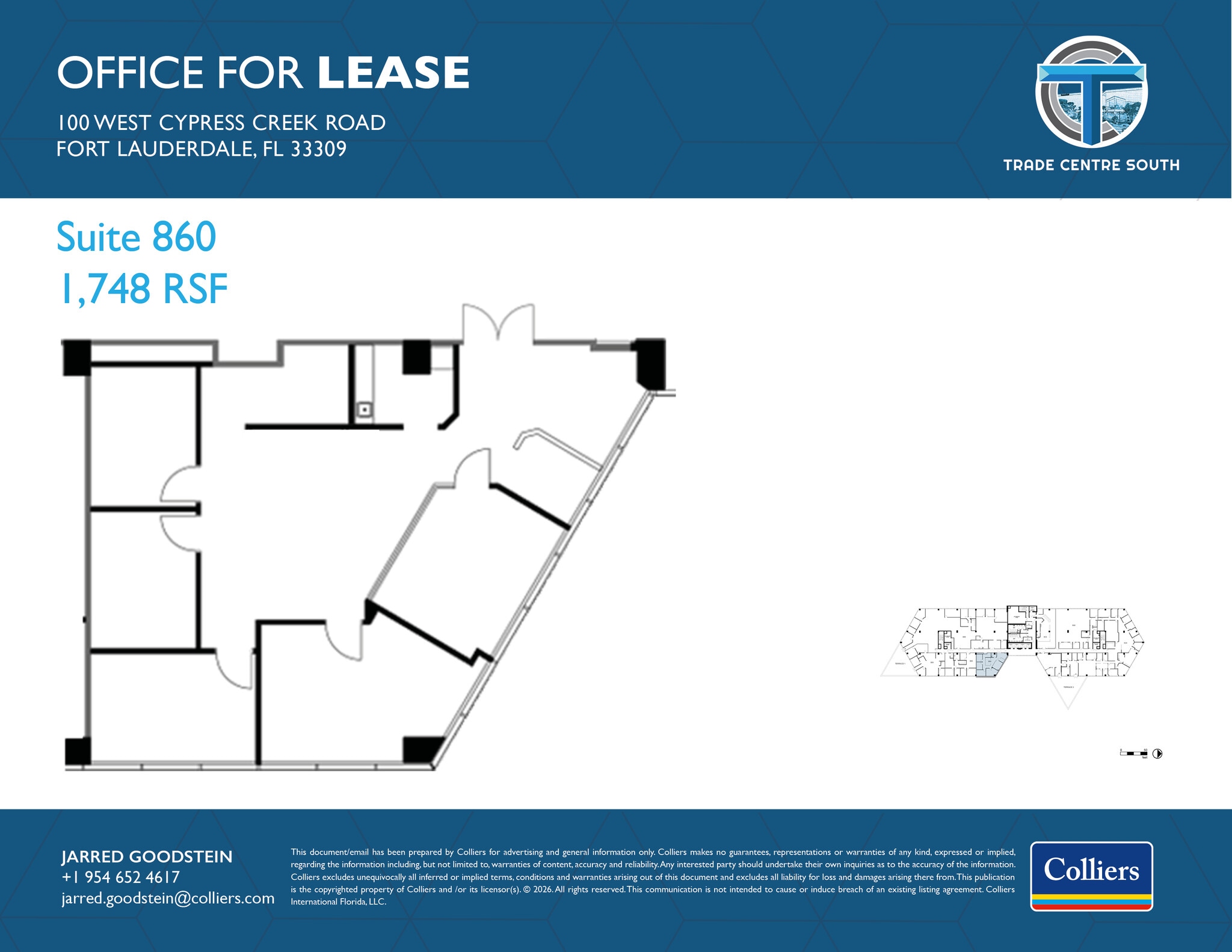 100 W Cypress Creek Rd, Fort Lauderdale, FL à louer Plan d’étage– Image 1 sur 1