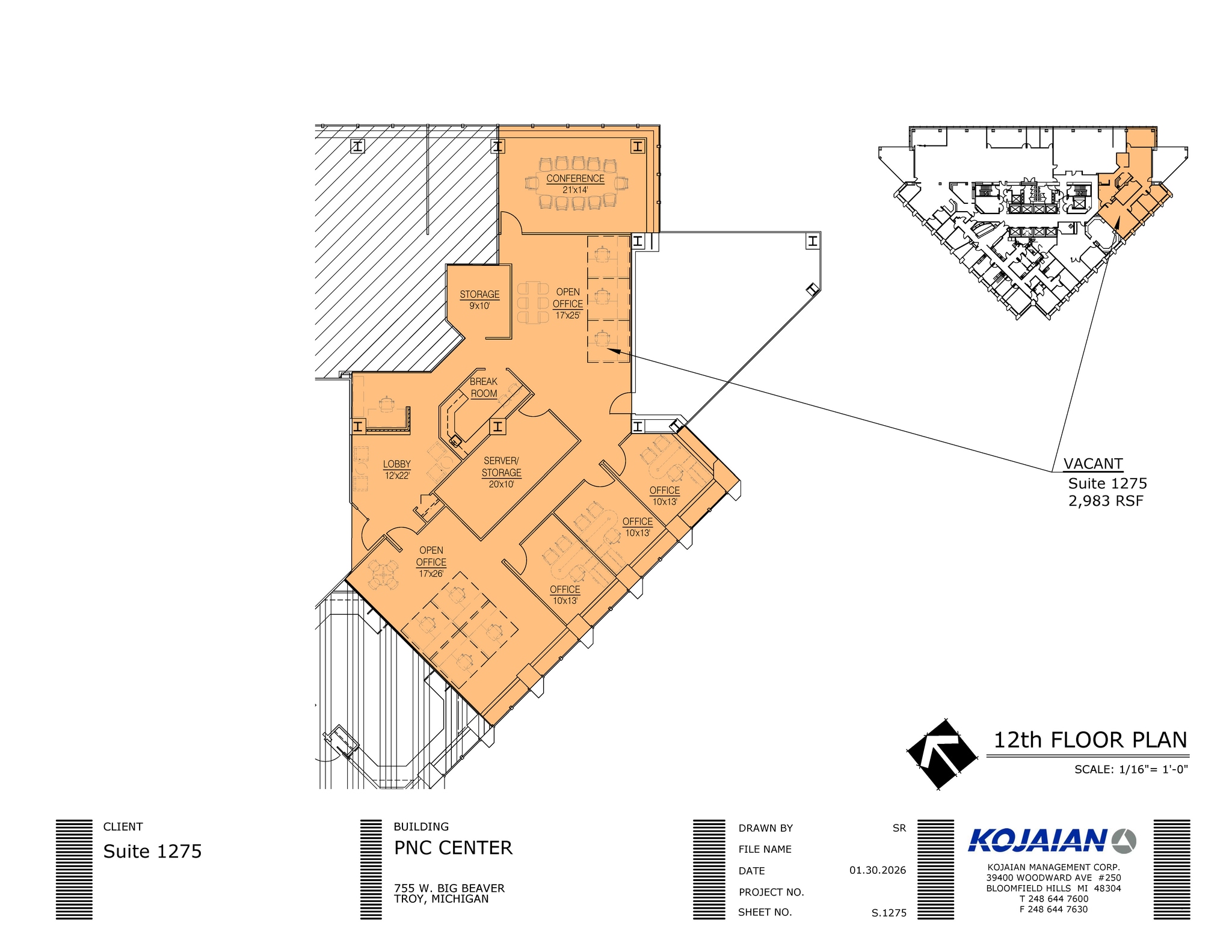 755 W Big Beaver Rd, Troy, MI à louer Plan d’étage– Image 1 sur 1
