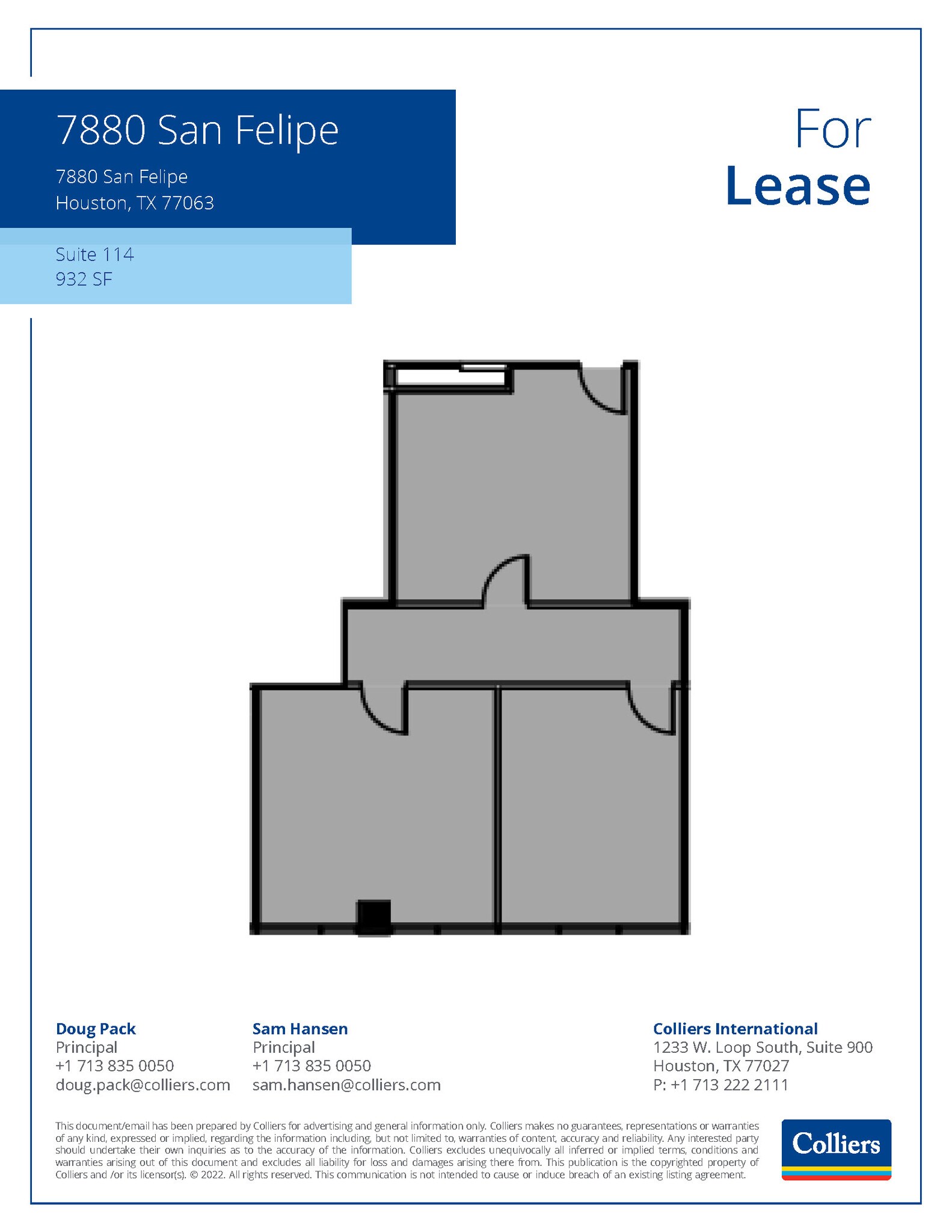 7880 San Felipe St, Houston, TX à louer Plan d’étage– Image 1 sur 1