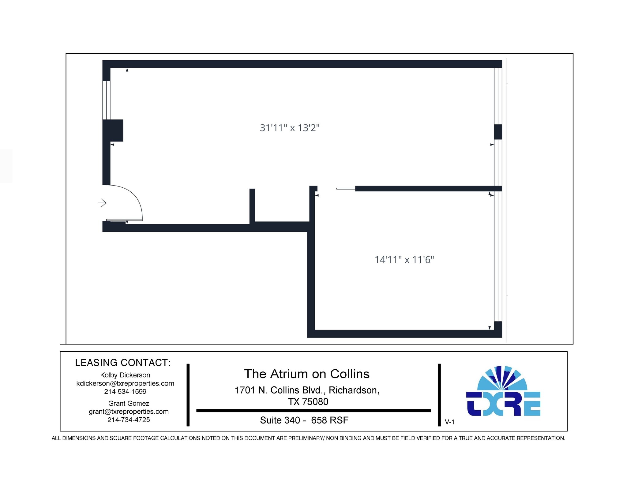 1701 N Collins Blvd, Richardson, TX à louer Plan d’étage– Image 1 sur 1
