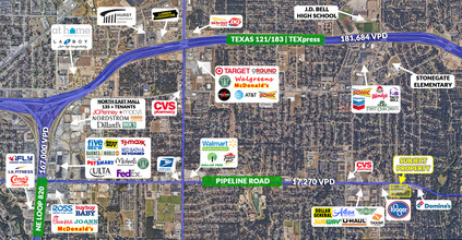 716-756 E Pipeline Rd, Hurst, TX - VUE AÉRIENNE  vue de carte - Image1