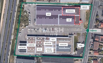 Vaulx-en-Velin - Vue aérienne vue de carte