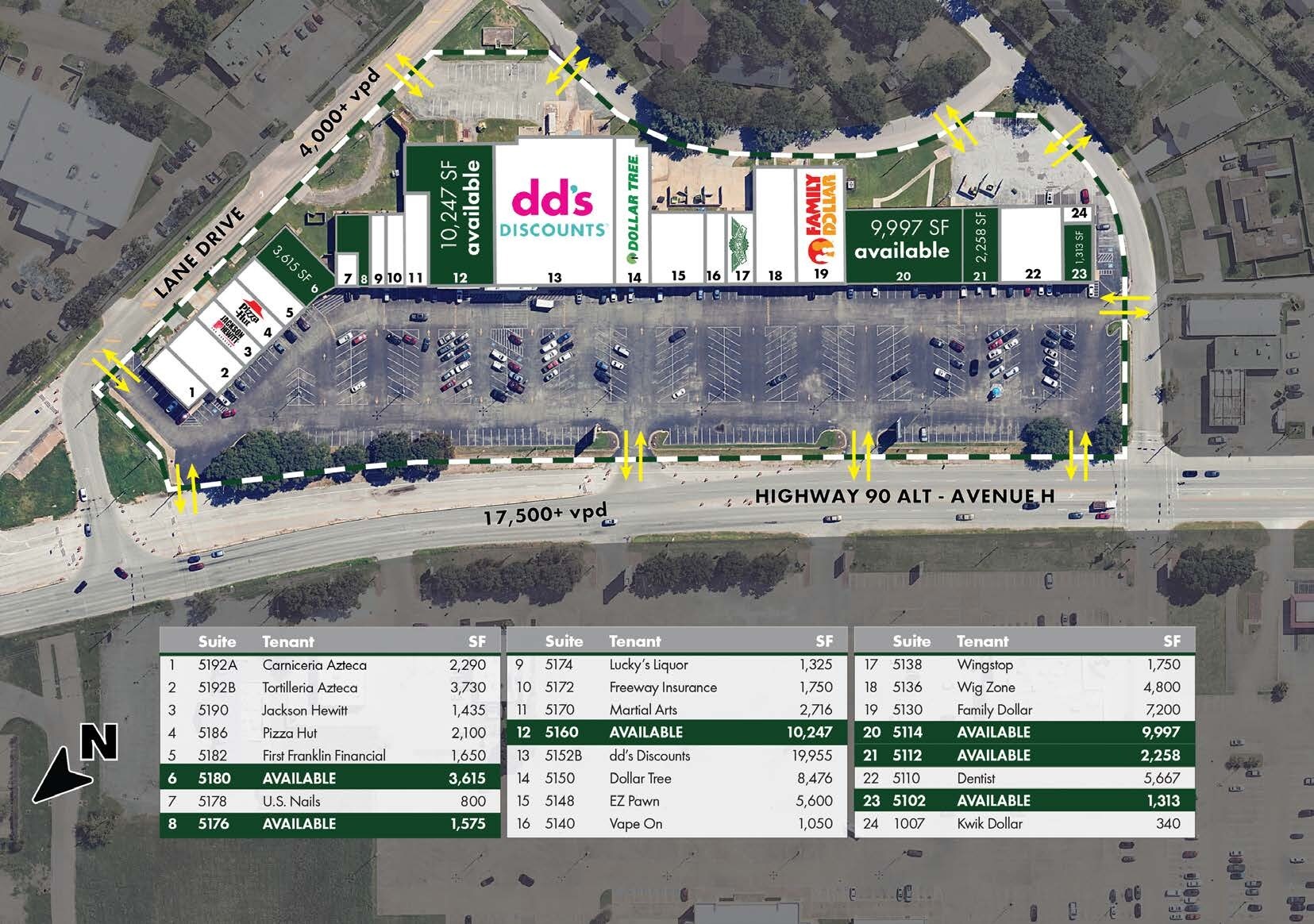 5100-5198 Avenue H, Rosenberg, TX à louer Plan de site– Image 1 sur 1
