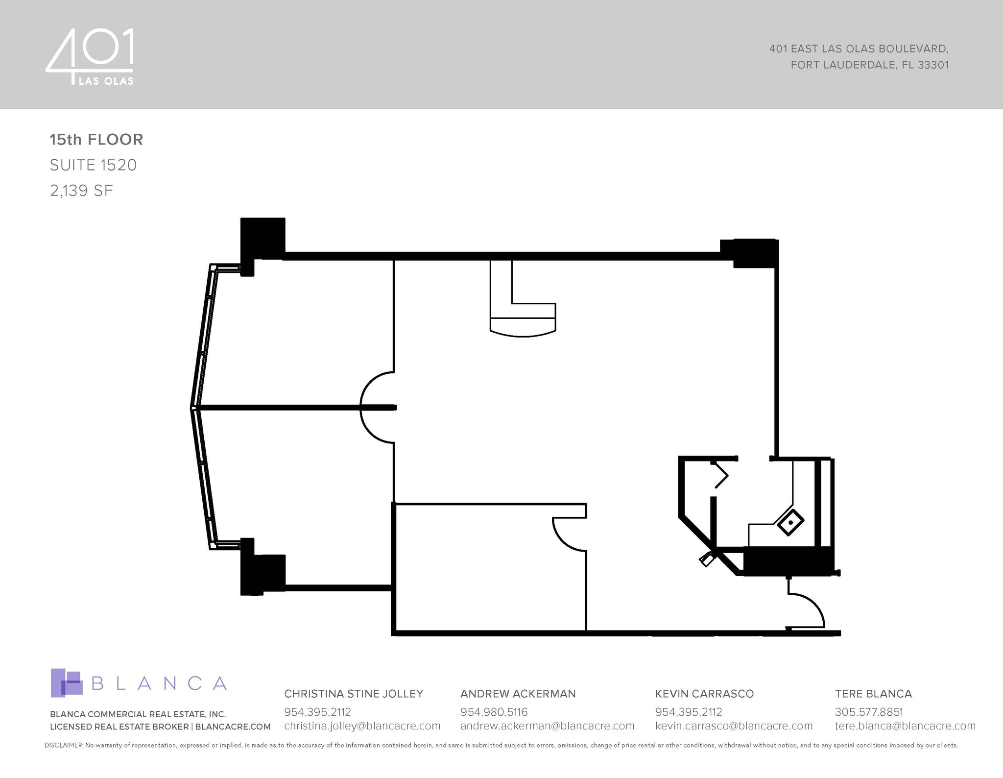 401 E Las Olas Blvd, Fort Lauderdale, FL à louer Plan d’étage– Image 1 sur 1