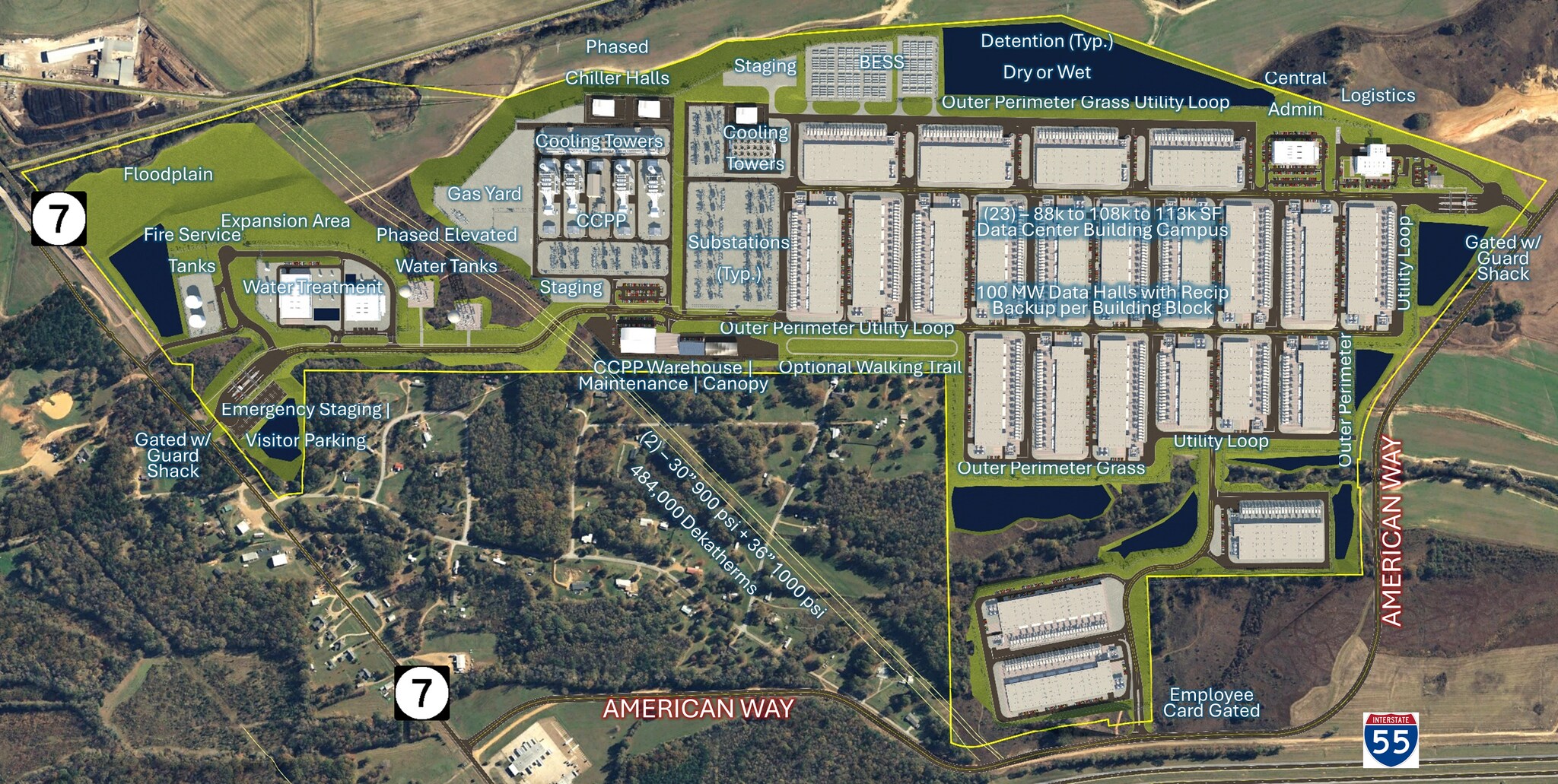 American Way, Grenada, MS à vendre Plan de site– Image 1 sur 7