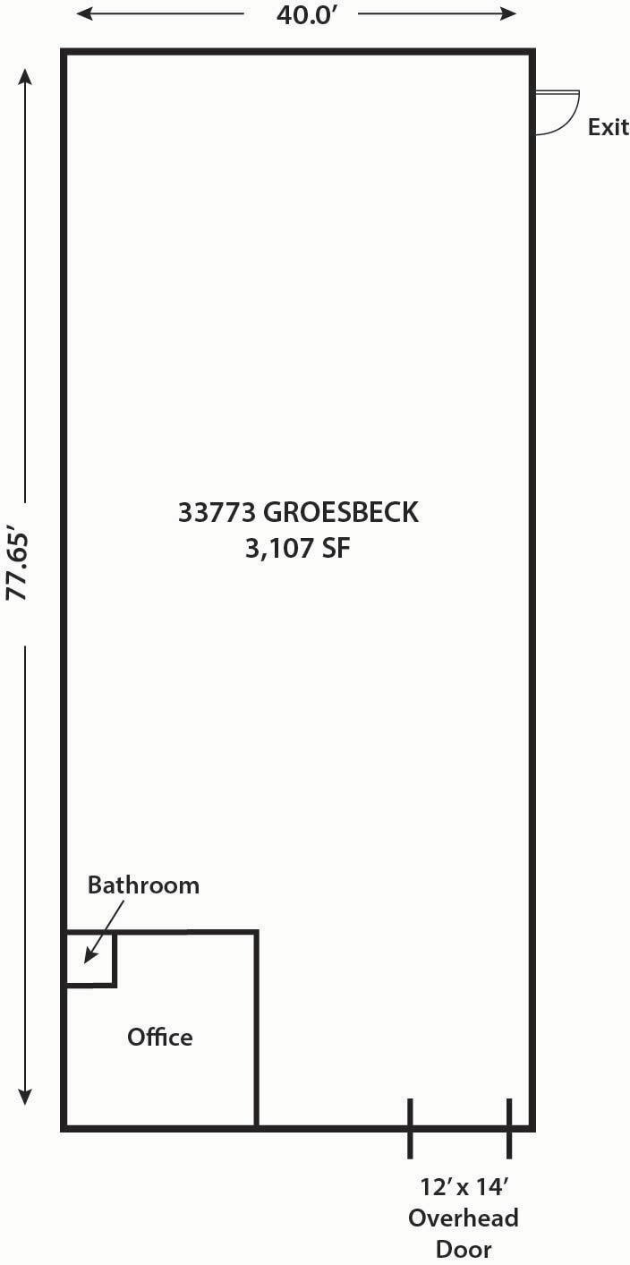 33755-33789 Groesbeck Hwy, Fraser, MI à louer Plan d’étage– Image 1 sur 1