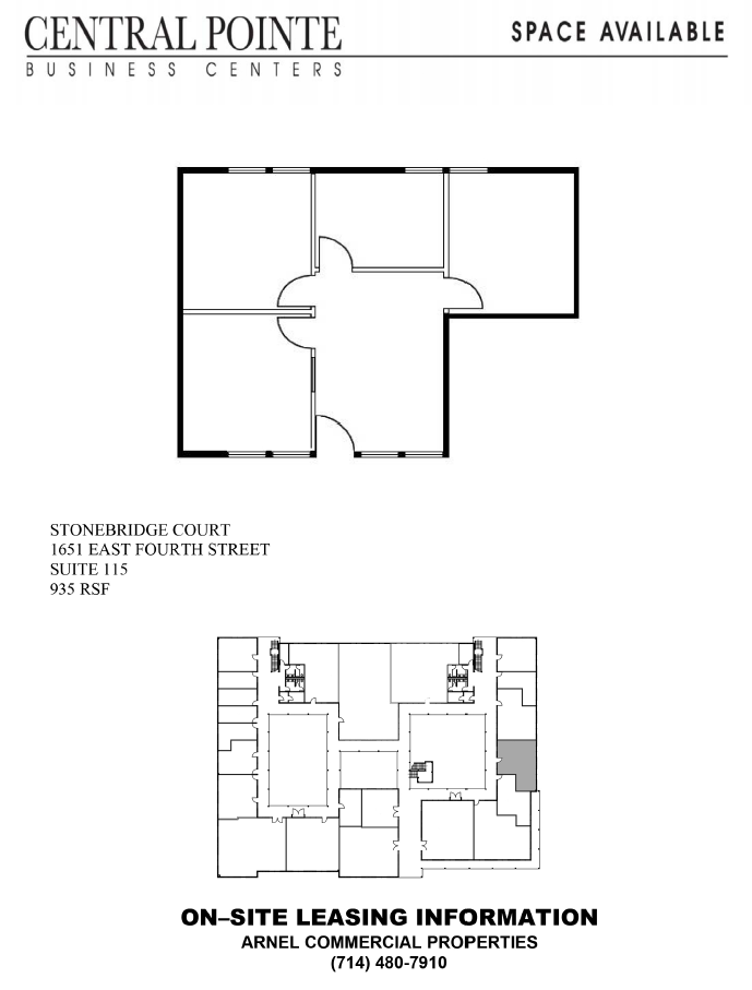 1651 E 4th St, Santa Ana, CA à louer Plan d’étage– Image 1 sur 1