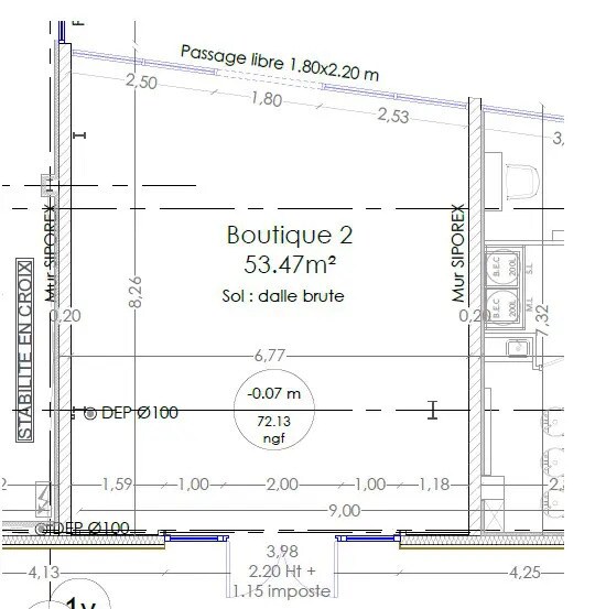 Local commercial dans Véretz à louer - Plan d’étage – Image 2 sur 3