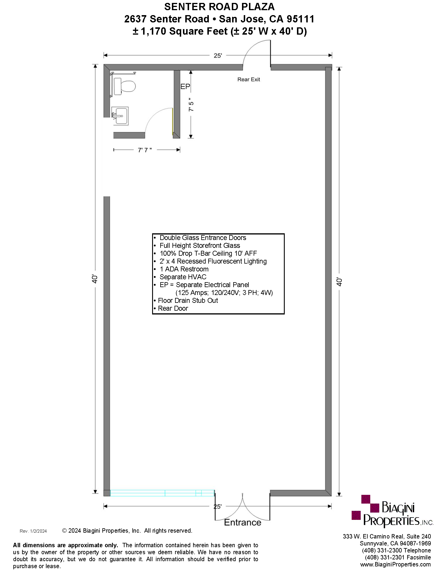 2623-2657 Senter Rd, San Jose, CA à louer Plan d’étage– Image 1 sur 1