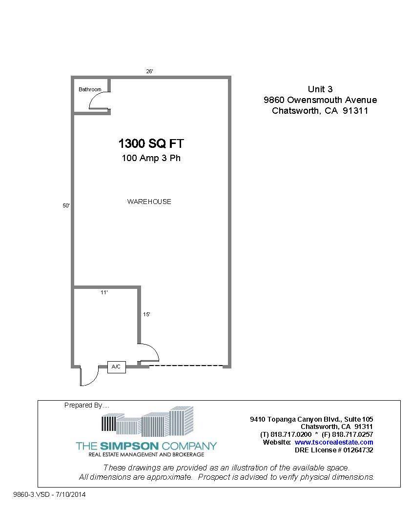 9850-9860 Owensmouth Ave, Chatsworth, CA à louer Plan d’étage– Image 1 sur 1
