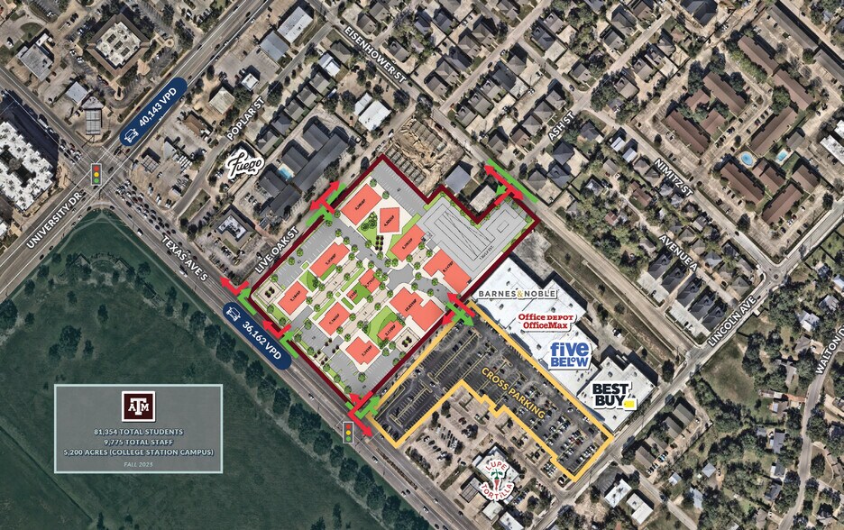 SEQ of Texas Avenue and University Dr, College Station, TX à louer - Plan de site – Image 2 sur 2