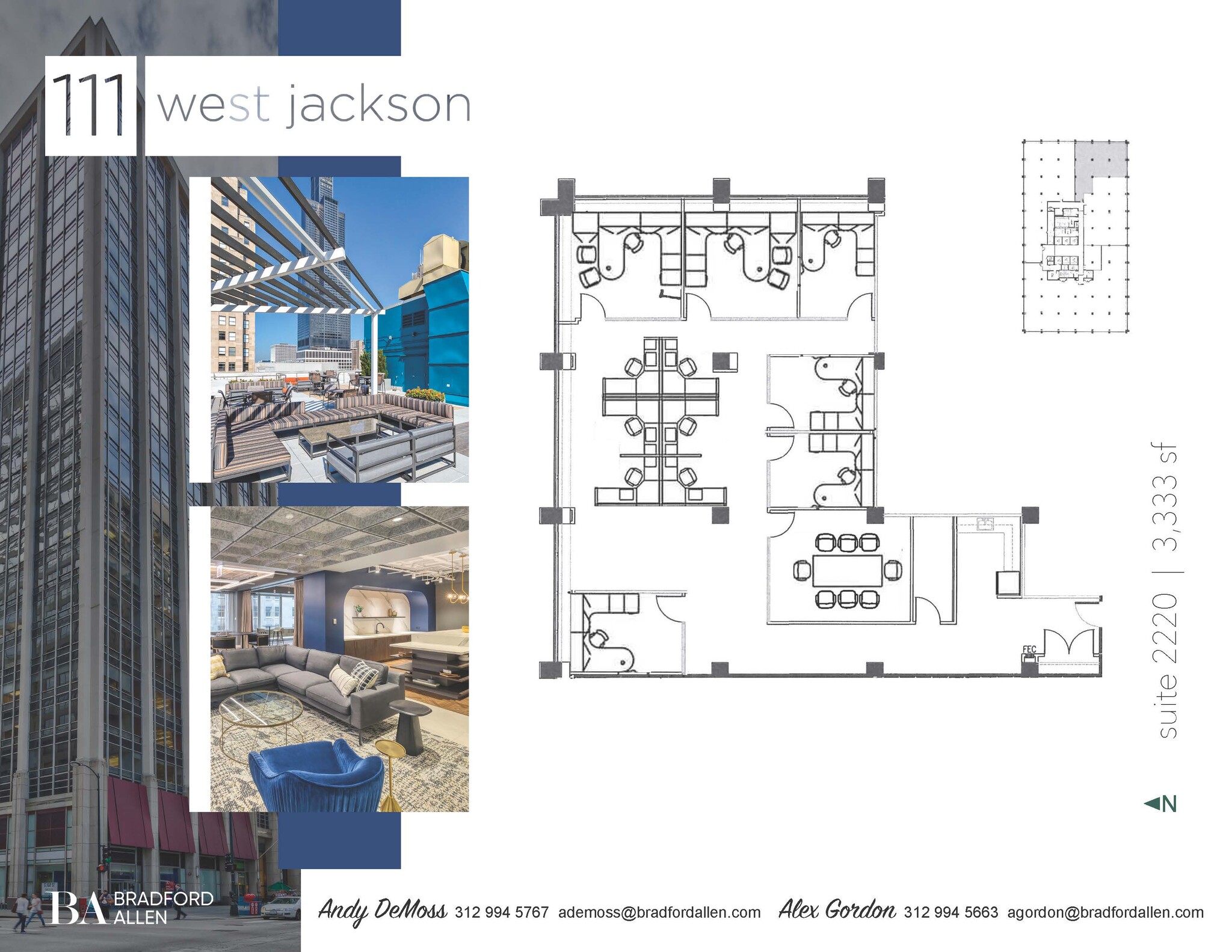 111 W Jackson Blvd, Chicago, IL à louer Plan d’étage– Image 1 sur 3