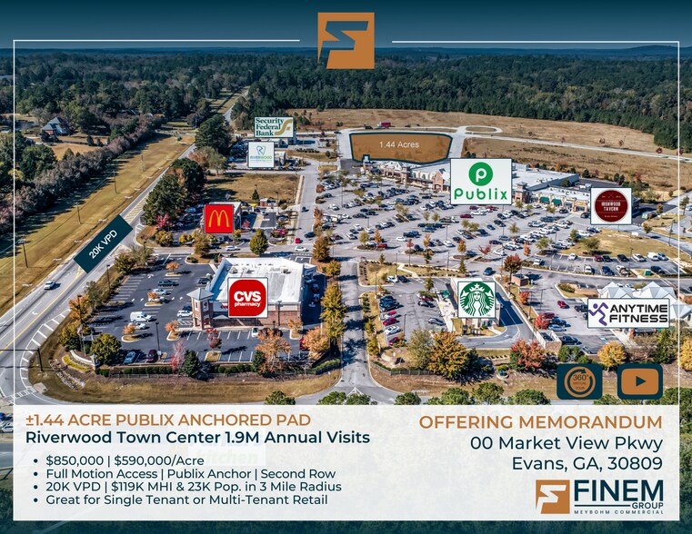 Market View Pky, Evans, GA à vendre - Aérien – Image 1 sur 38