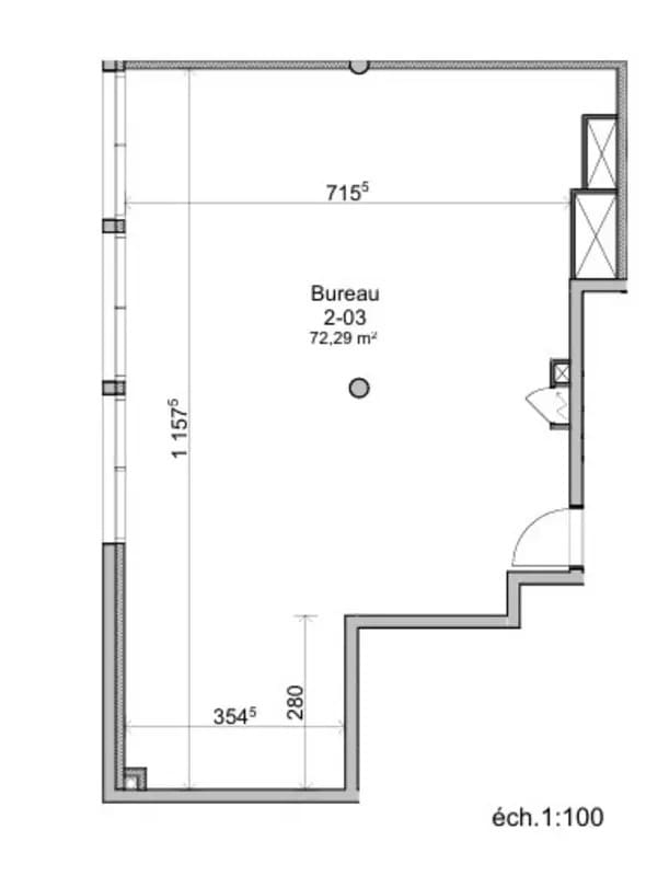 Bureau dans Montpellier à louer Plan d’étage– Image 1 sur 2