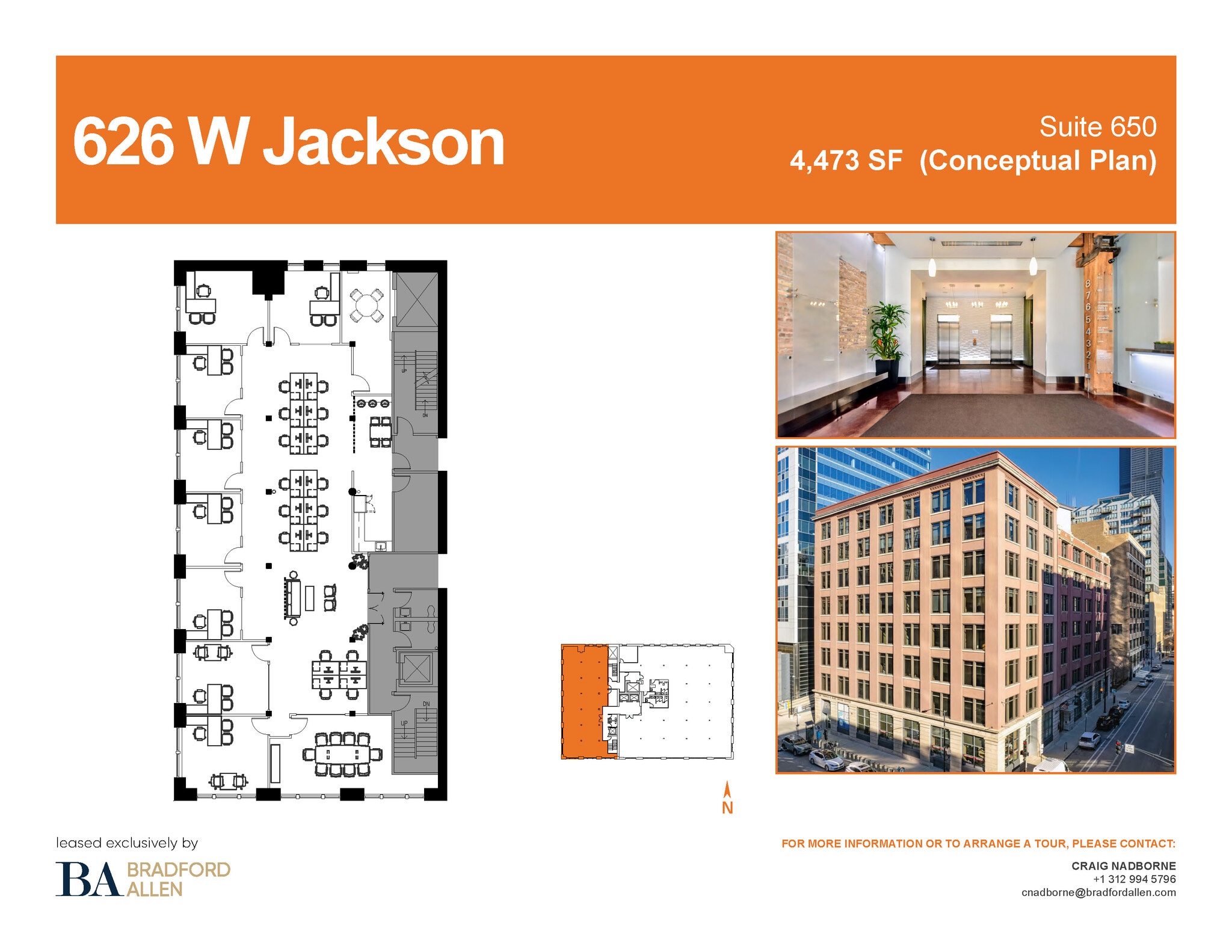 626 W Jackson Blvd, Chicago, IL à louer Plan d’étage– Image 1 sur 10