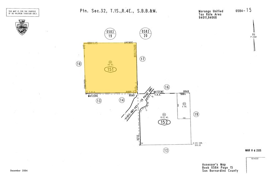 11500 Hess Blvd, Morongo Valley, CA à vendre - Plan cadastral – Image 2 sur 2