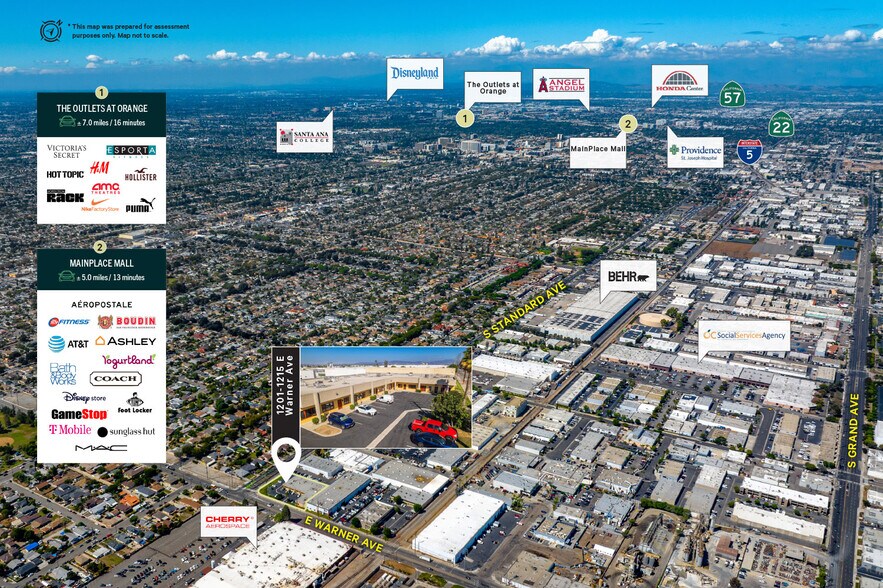 1201-1215 E Warner Ave, Santa Ana, CA à vendre - Aérien – Image 2 sur 9