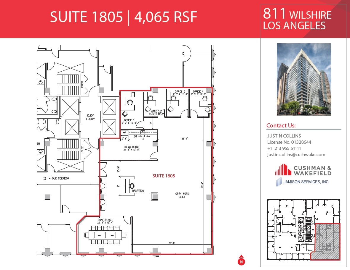 811 Wilshire Blvd, Los Angeles, CA à louer Plan d’étage– Image 1 sur 2