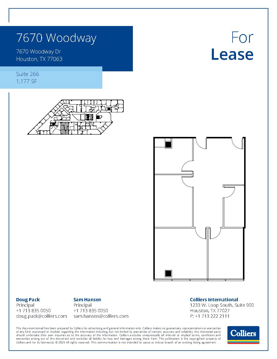7670 Woodway Dr, Houston, TX à louer Plan d’étage– Image 1 sur 1