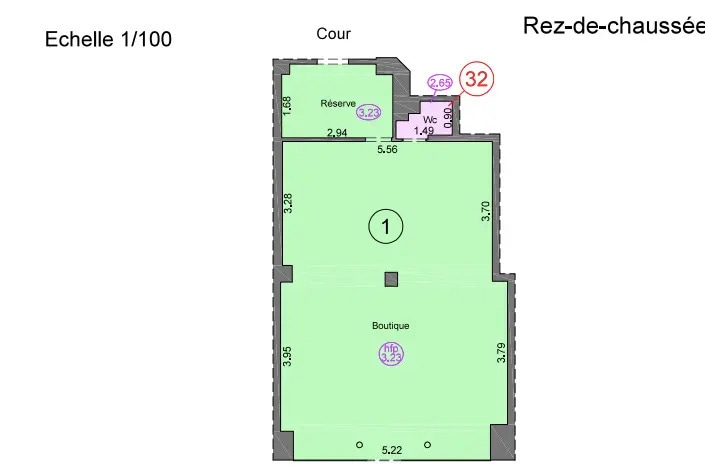 Local commercial dans Paris à louer - Plan d’étage – Image 1 sur 2