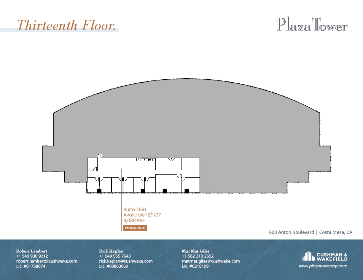 650 Town Center Dr, Costa Mesa, CA à louer Plan d’étage– Image 1 sur 1