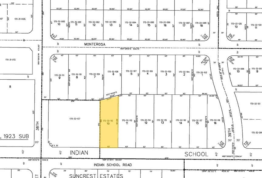 3818 E Indian School Rd, Phoenix, AZ à louer - Plan cadastral – Image 2 sur 7