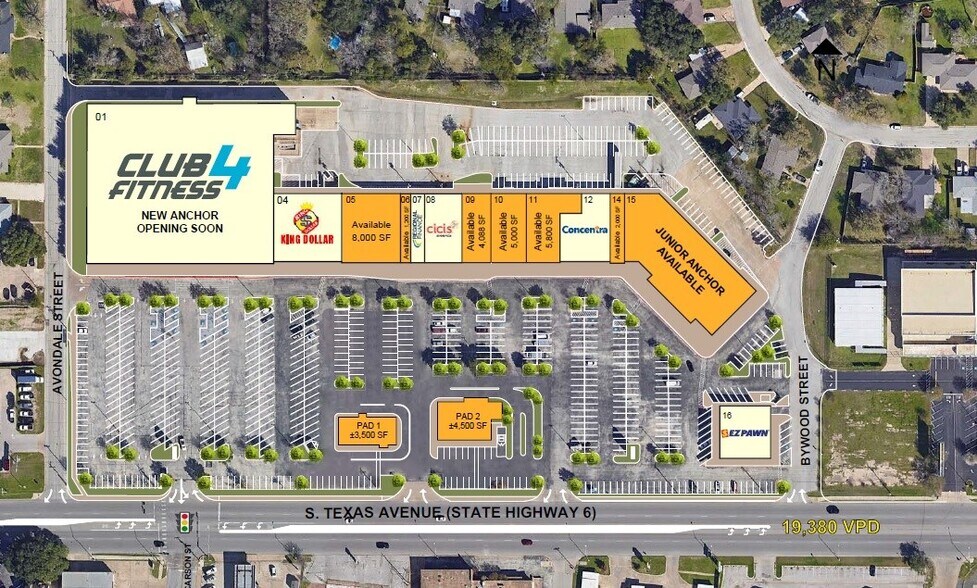 1901-2027 S Texas Ave, Bryan, TX à louer - Plan de site – Image 2 sur 2