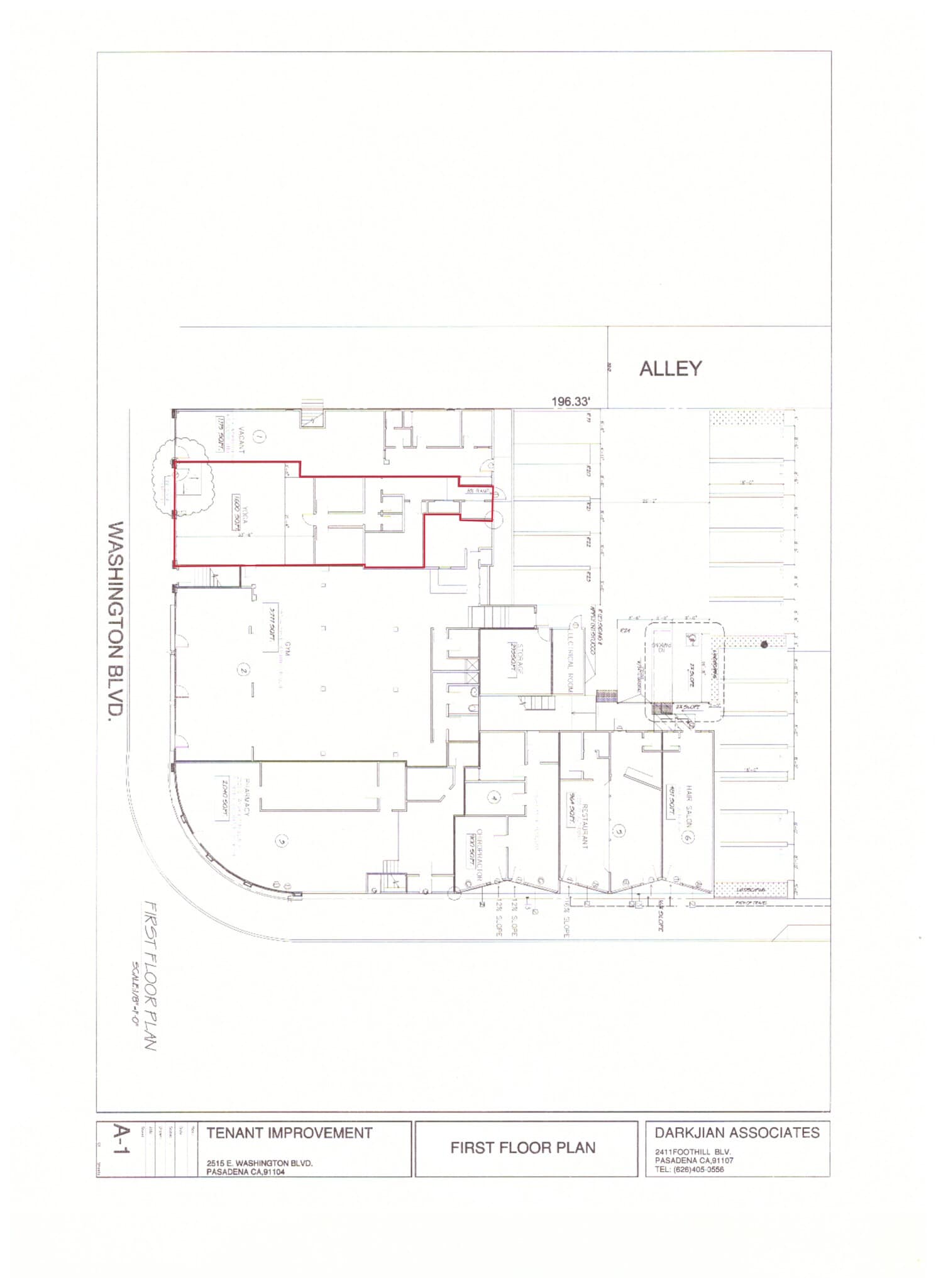 2505-2523 E Washington Blvd, Pasadena, CA à louer Plan de site– Image 1 sur 1