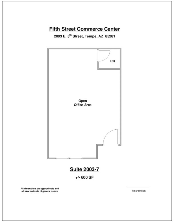 2009 E 5th St, Tempe, AZ à louer Plan d’étage– Image 1 sur 1