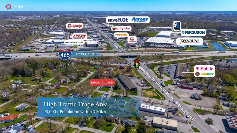 7440-7444 Pendleton Pike, Indianapolis, IN à vendre - Aérien – Image 3 sur 6