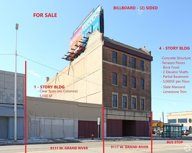 9111-9117 Grand River Ave, Detroit, MI à vendre - Photo de l’immeuble – Image 2 sur 4